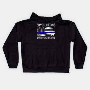 K-9 Unit Police Dog - Thin Blue Line Kids Hoodie